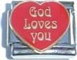  : Clearly Charming God Loves You Italian Charm Bracelet Link