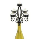 Scroll Wine Bottle Candelabra - Includes 5 Tealights