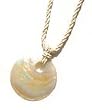 Yellow Mother of Pearl Shell Round Pendant Natural Bead Necklace P15G