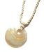 Yellow Mother of Pearl Shell Round Pendant Natural Bead Necklace P15G