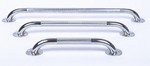Adjustable Flange 24 x 16 Knurled Chrome Plated Grab Bar - 45 Degree Bend - Right