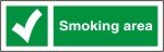 New Smoking Area Sign - Self adhesive vinyl