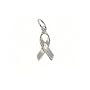 Sterling Silver Ribbon Charm Pendant #2- Awareness