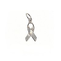 Sterling Silver Ribbon Charm Pendant #2- Awareness