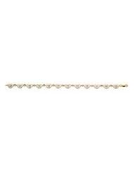 14K Yellow Gold 7 Inch Tt Cross Heart Bracelet