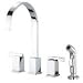 Danze D422044SS Sirius Two Handle Kitchen Faucet with Matching Brass Side Spray, Stainless Steel