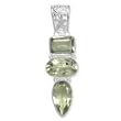 .925 Silver & Green Amethyst 3-Stone Large Pendant