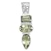 .925 Silver & Green Amethyst 3-Stone Large Pendant