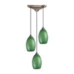 3 Light Pendant In Satin Nickel And Jade Glass by ELK Lighting 517-3J