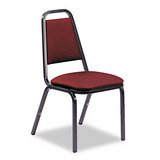 Vinyl Upholstered Stacking Chair, 18W X 22D X 34-1/2H, Wine, Four/Carton