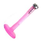 Stainless Steel 16g 3/8 Monroe PTFE w/Clear Push - Pink Sold as a Pair