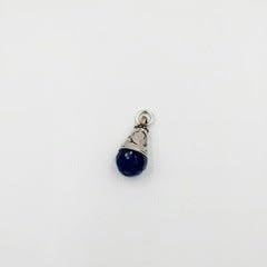 Blue stone and Pewter Dro Charm perfect for Birthdays + Anniversaries - Charms that fit Bracelets + Necklaces
