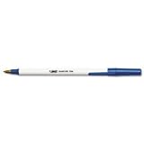 BIC(R) Round Stic(R) Ballpoint Pens, Fine Point, 0.8 mm, Blue, Box of 12