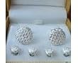 Tuxedo Cufflinks and Studs - Silver Basket Weave