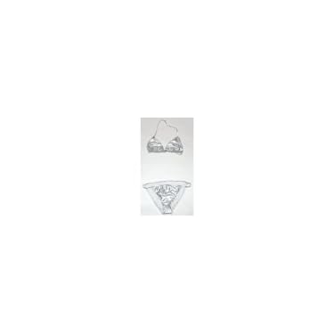 Ralph Lauren Collection Two Piece Swimsuit 12 Silver