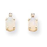 14k Diamond & Opal Birthstone Earrings XBE177