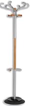 Alba Triomph Hat and Coat Stand Metal and Wood with Umbrella Holder 6 Hooks 6 Pegs H1740mm Ref PMTRIOMPH