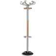 Alba Triomph Hat and Coat Stand Metal and Wood with Umbrella Holder 6 Hooks 6 Pegs H1740mm by Alba