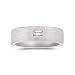 0.18 Ct Diamond Solitaire Mens Polished Band in 18K White Gold