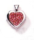 Sterling Silver Heart Locket With Pave Crystal