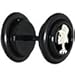 Black Stainless Steel White Top Hat Skeleton Cameo Cheater Plug Pair