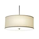 Modern Three-Light Drum Pendant with Beige Shade from Destination Lighting