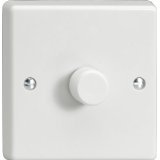 Varilight - 1 Gang 1 or 2 Way 400 Watt Push on/Push off Standard Dimmer Switch Classic White Plastic w - HQ3W 
