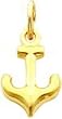 14K Gold 3D Anchor Charm