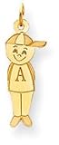 Boy With Cap And Intial Charm, Yellow Gold