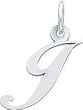 Sterling Silver Small Script Initial J Charm
