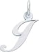 Sterling Silver Small Script Initial J Charm