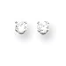 14k White Gold 3MM CZ Childrens Earrings