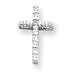 14k White Gold Diamond Cross Pendant