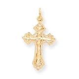 10k Diamond-Cut Cross Pendant