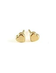 Childrens 18K Gold Heart Earrings