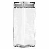 AnchorHocking856342.5qtStackableSquareClearGlassStorageJar(Caseof4)