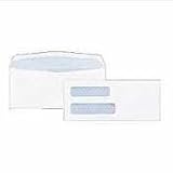 Quality Park 24524 Quality Park Security Tint Double Window Invoice Envelopes, #9, White, 500/Box