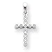 14k White Gold Diamond Cross Pendant