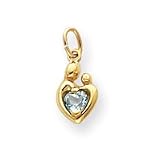 14k Heart Shaped .28BT Mother & Child Pendant