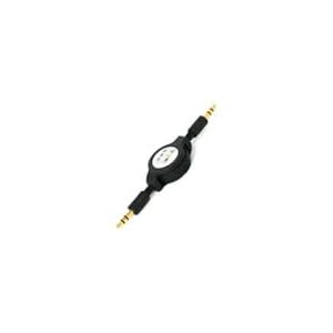 Retractable 3.5mm Male to Audio Cable (Black, 2.3 ft) for Imac apple