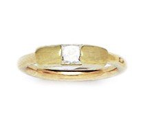14k Yellow Gold CZ 14 Gauge Circular Body Piercing