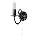 3380 1BS - 1 Light Black & Silver Wall Light