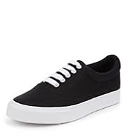 Contrast Sole Lace Up Trainers