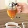 1 Cup Glass Bee Hive Honey Syrup Dispenser Pot Jar with Trigger Stand