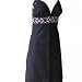 Black Cocktail Dress Beautiful Fair Trade Hand embroidered V Dress - 100% Artisan Cotton - black - white embroidery : Medium (10 - 12)