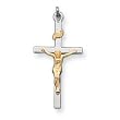 Sterling Silver Crucifix Pendant with 20 Inch Sterling Silver Chain