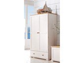 Kleiderschrank HANNAH aus Kiefer massiv in weiß von Loft24 - 362051