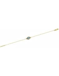 14kt Yellow Gold East2West Adjustable Evil Eye Bracelet (7"-7.5")