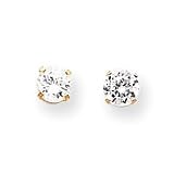 14k White Zircon Earrings - April Birthstone