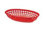 Classic Basket, 9-3/8'' X 6'' X 1-7/8'', Oval, Plastic, Red (3 Packs/Unit) - Sells As: 3 Packs